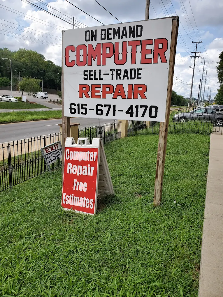 On Demand Computer storefront sign